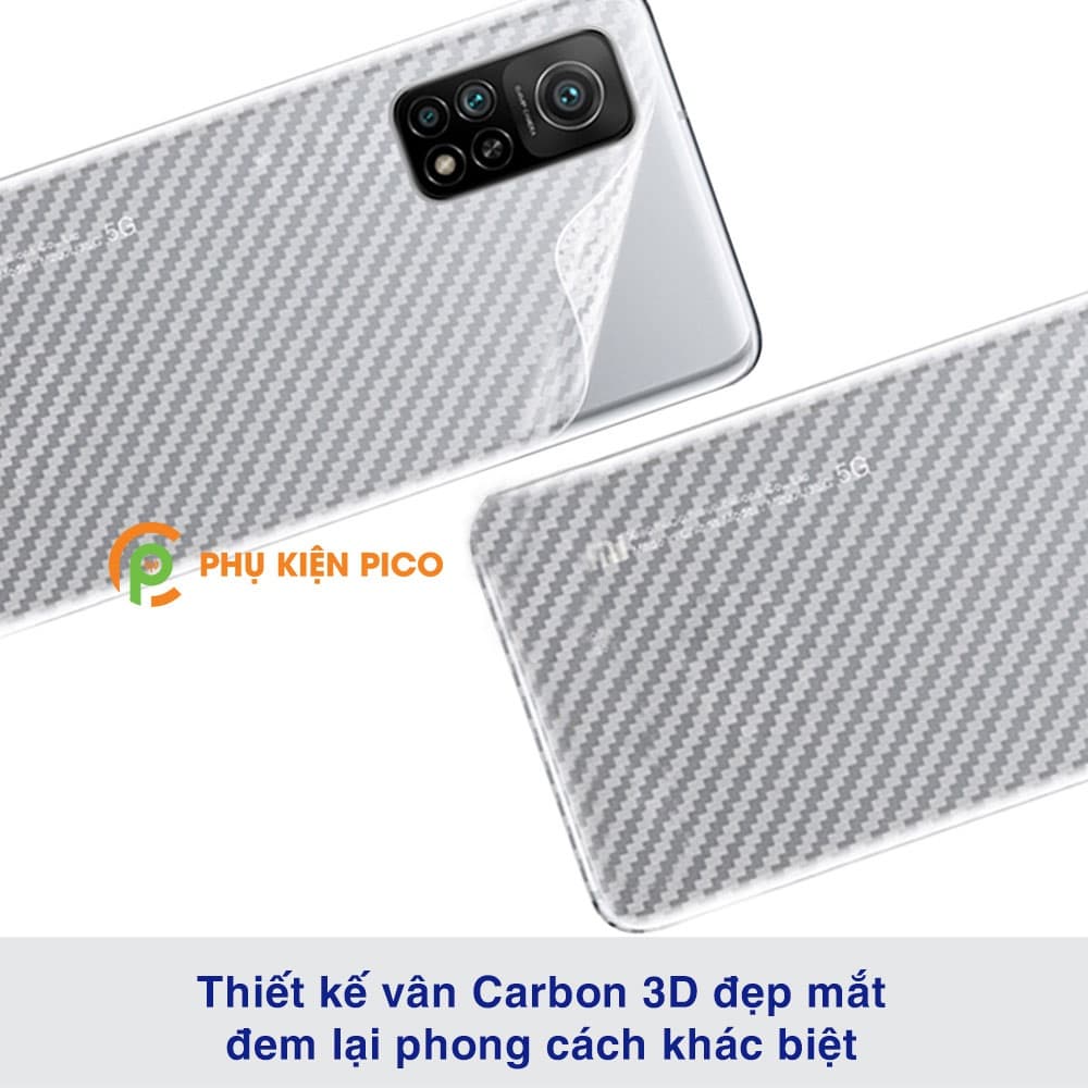 Dán lưng Mi 10T Pro vân Carbon 3D tản nhiệt tốt - 5