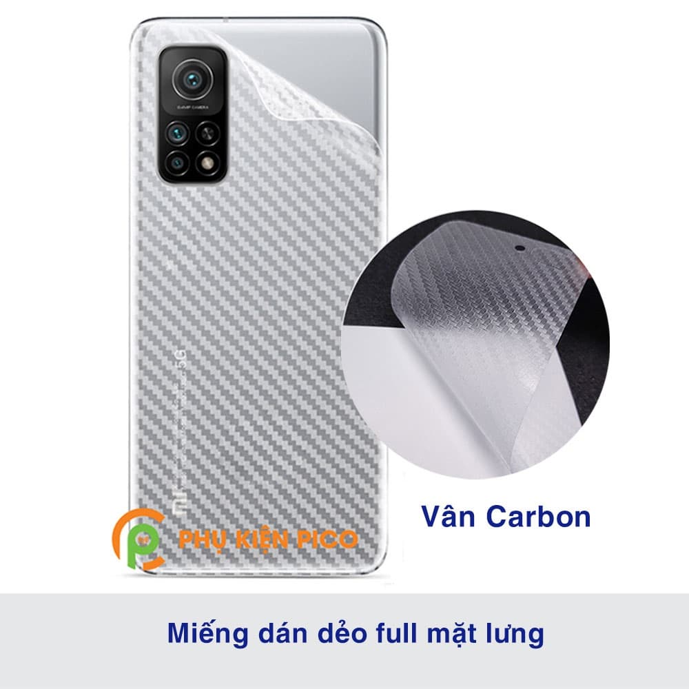 Dán lưng Mi 10T Pro vân Carbon 3D tản nhiệt tốt - 4