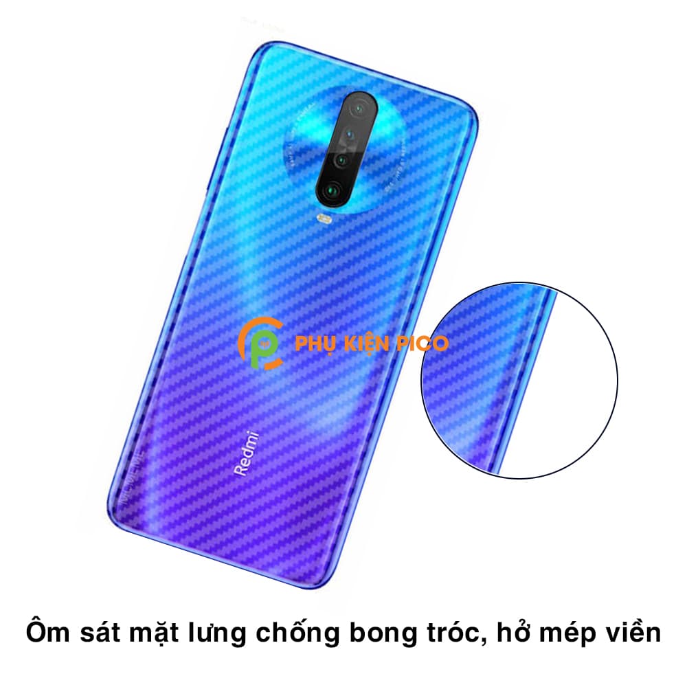 Dán lưng Redmi K30 vân Carbon 3D tản nhiệt tốt – Dán lưng vân Carbon Xiaomi Redmi K30 - 4