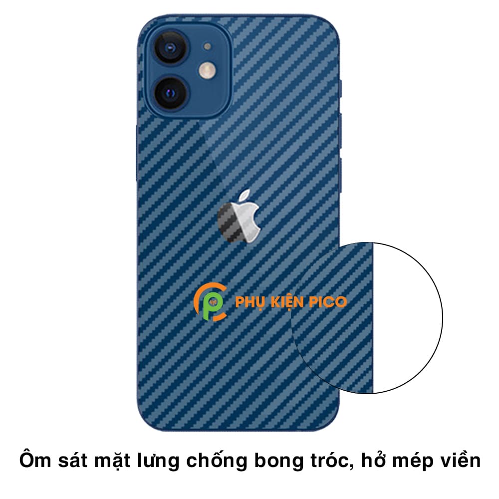 Dán lưng Iphone 12 Mini vân carbon 3D tản nhiệt tốt – Dán lưng vân carbon Iphone 12 Mini - 5