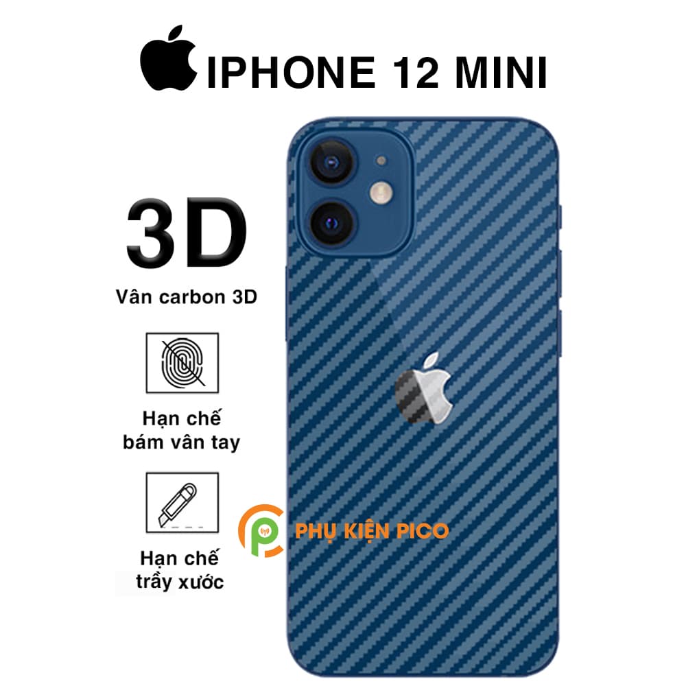 Dán lưng Iphone 12 Mini vân carbon 3D tản nhiệt tốt – Dán lưng vân carbon Iphone 12 Mini