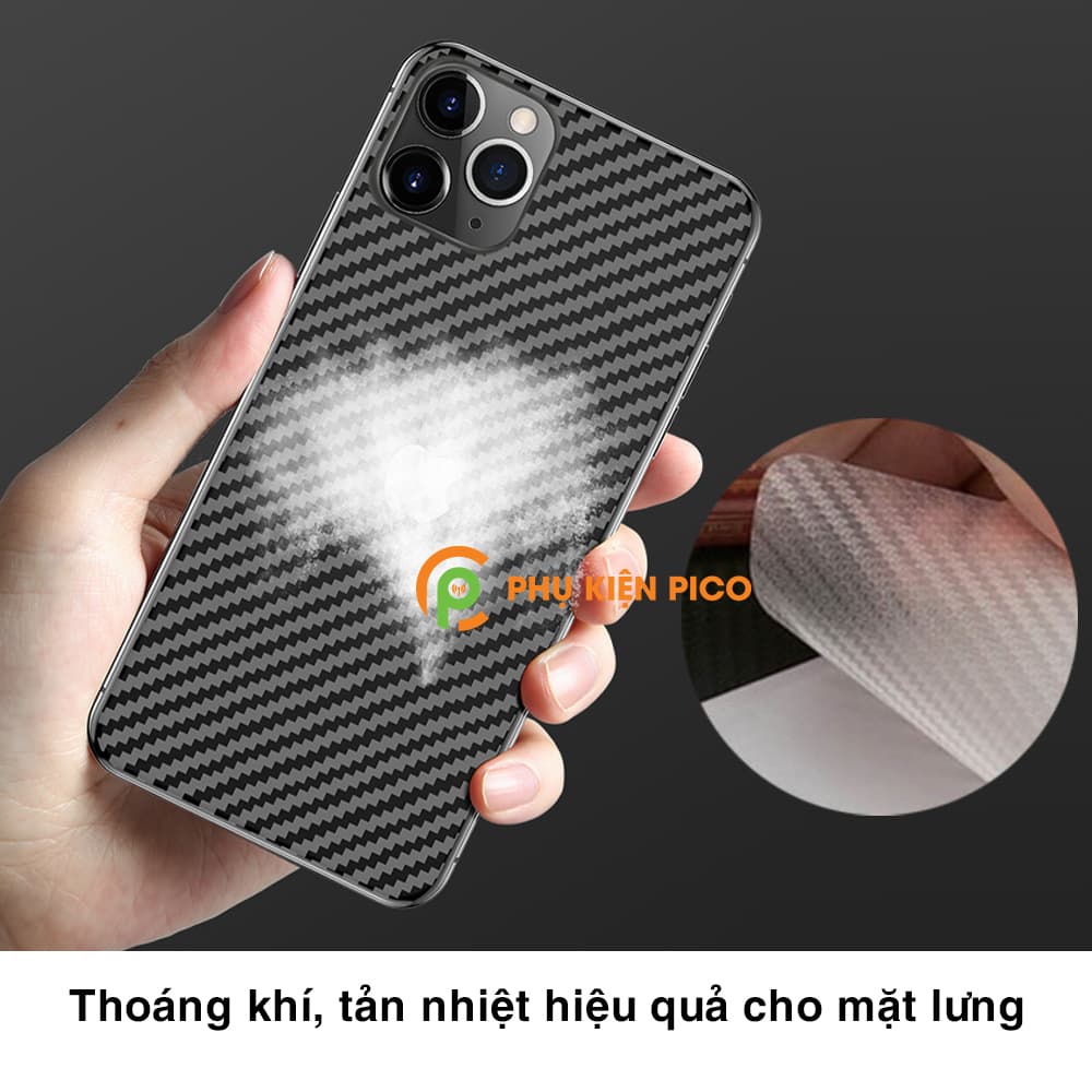 Dán lưng Iphone 12 Pro vân carbon 3D tản nhiệt tốt – Dán lưng vân carbon Iphone 12 Pro - 4