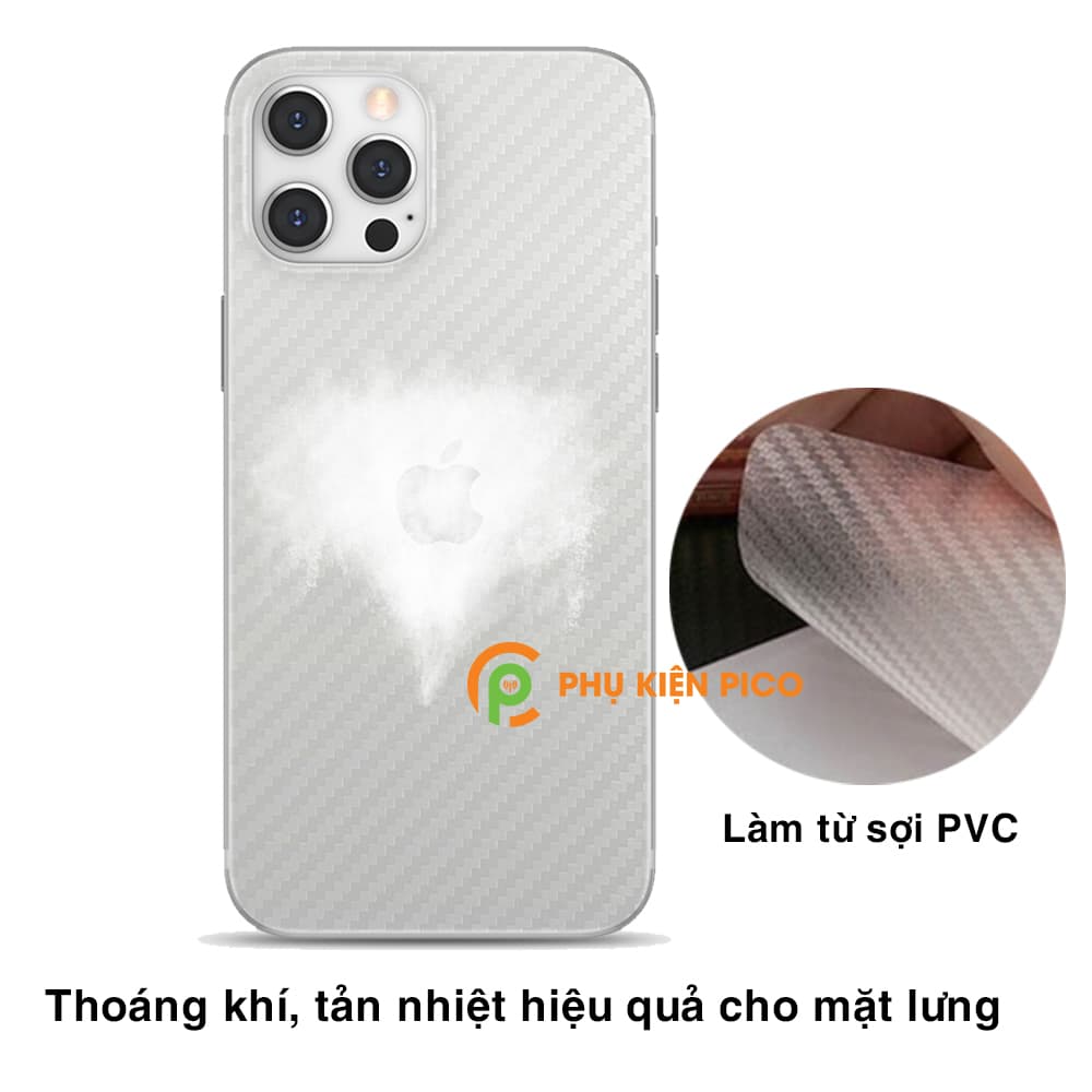 Dán lưng Iphone 12 Pro Max vân carbon 3D tản nhiệt tốt – Dán lưng vân carbon Iphone 12 Pro Max - 4