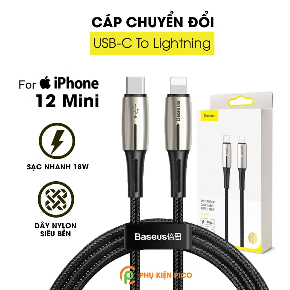 Bộ sạc nhanh cho Iphone 12 Mini chính hãng Baseus combo củ sạc và cáp sạc – Sạc nhanh Iphone 12 Mini - 11