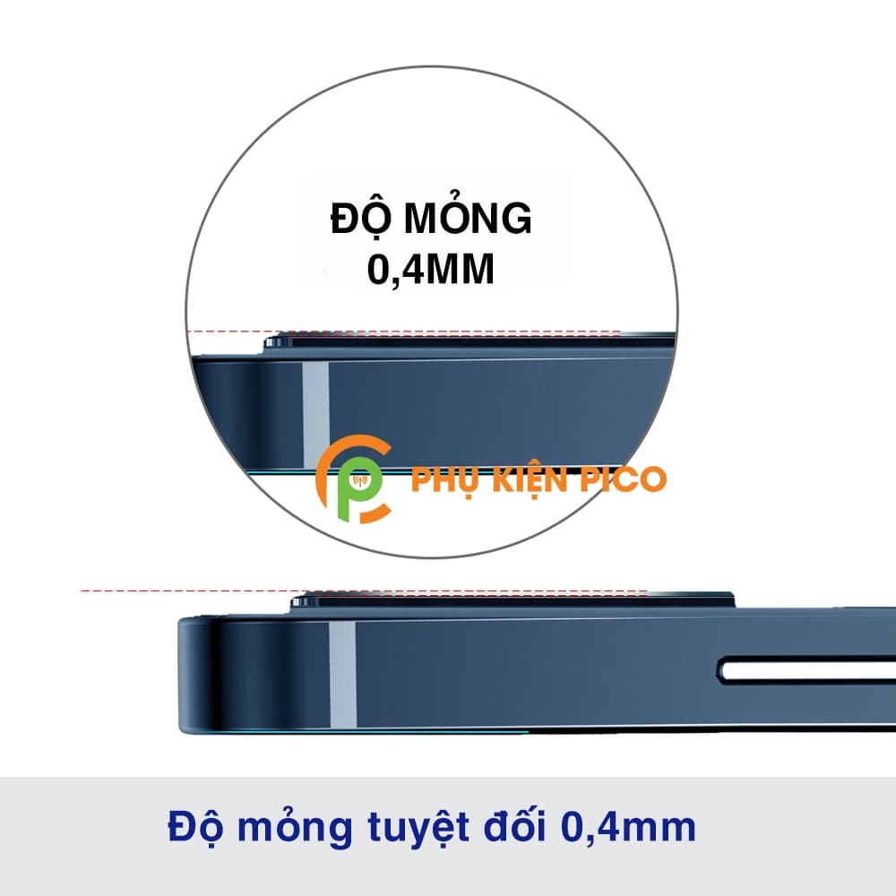 Cường lực camera Iphone 12 Mini viền kim loại chống xước - Vòng bảo vệ có kính Iphone 12 Mini - 8