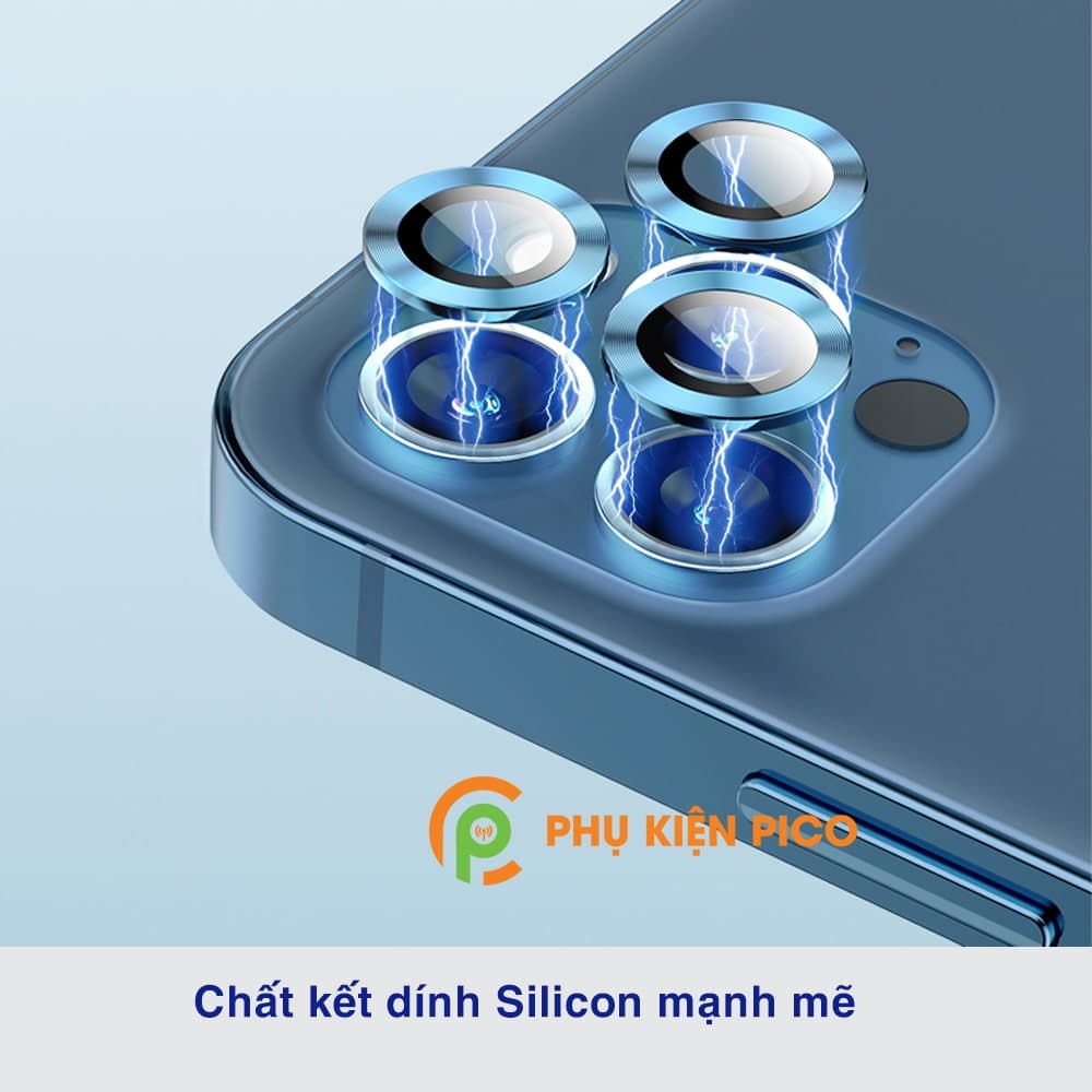 Cường lực camera Iphone 12 Pro viền kim loại chống xước - Vòng bảo vệ có kính Iphone 12 Pro - 5