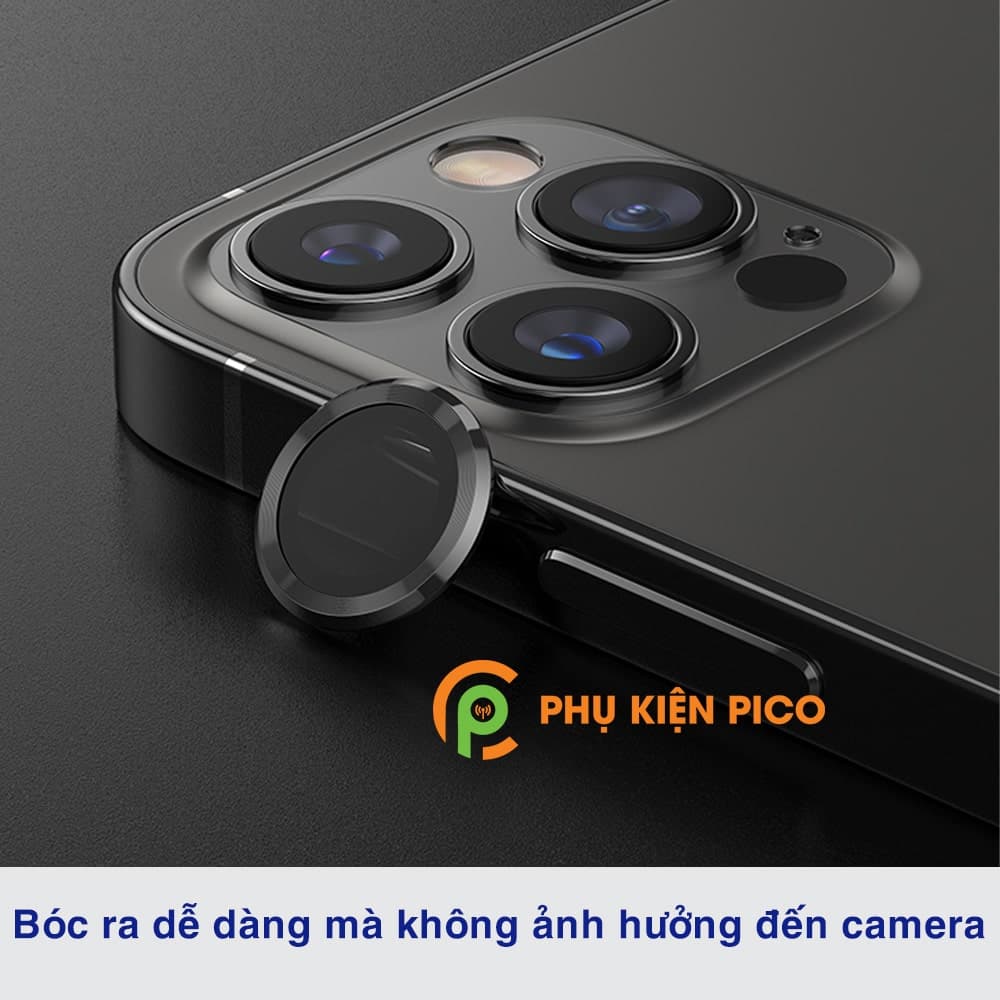 Cường lực camera Iphone 12 Mini viền kim loại chống xước - Vòng bảo vệ có kính Iphone 12 Mini - 4