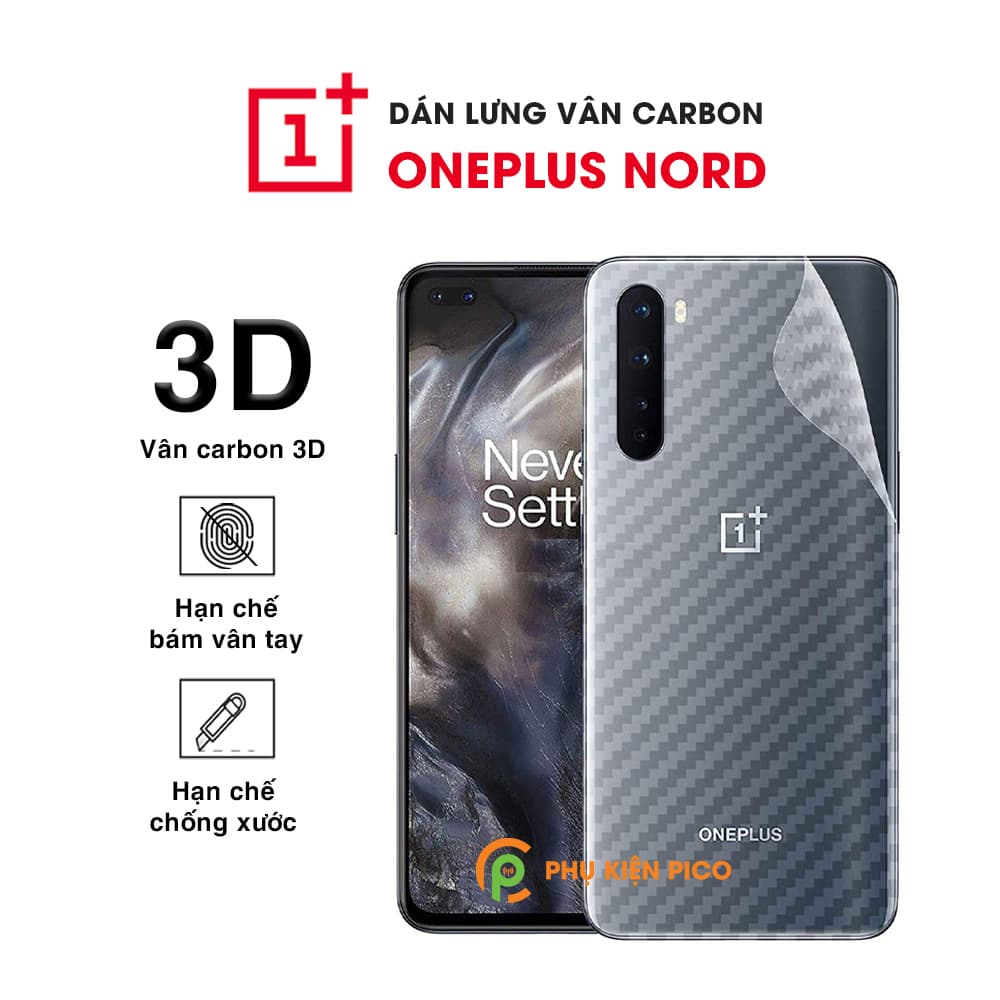 Dán lưng Oneplus Nord vân Carbon 3D tản nhiệt tốt – Dán lưng vân Carbon Oneplus Nord