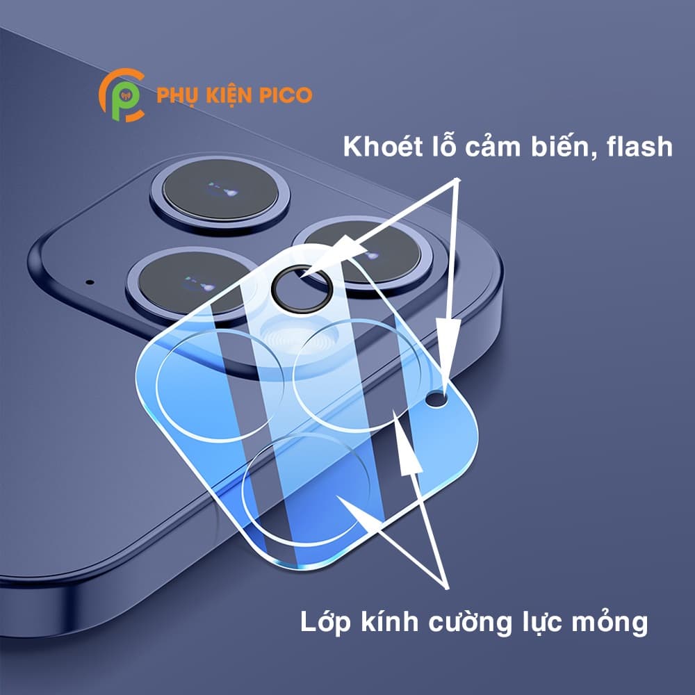 Cường lực camera Iphone 12 Pro Max full cụm camera độ cứng 9H - 7