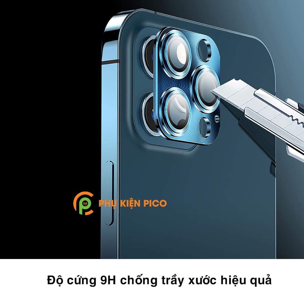 Khung nhôm bảo vệ camera Iphone 12 Pro Max kèm kính cường lực, chống trầy xước - 3