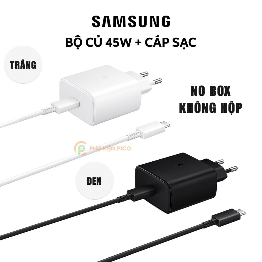 Củ sạc siêu nhanh 45W cho Samsung Galaxy Note 10/ Note 20/ S20 Series/ Z Fold 2/ Z Flip cổng Type C chính hãng NoBox