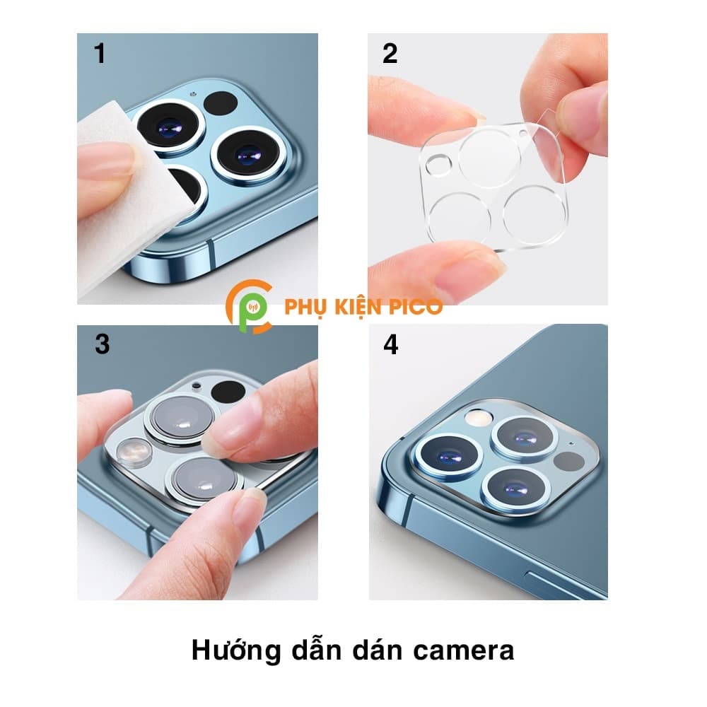 Cường lực camera Iphone 12 full cụm camera độ cứng 9H chống trầy xước, va đập - 12