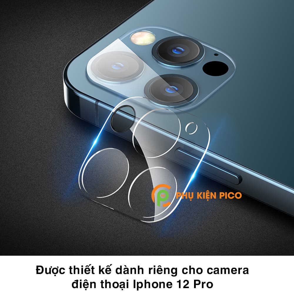 Cường lực camera Iphone 12 Pro bảo vệ full cụm camera độ cứng 9H - 9