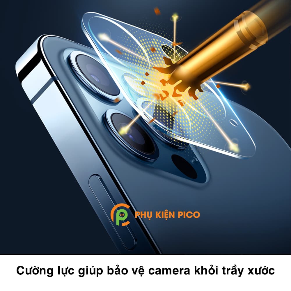 Cường lực camera Iphone 12 Pro Max full cụm camera độ cứng 9H - 5