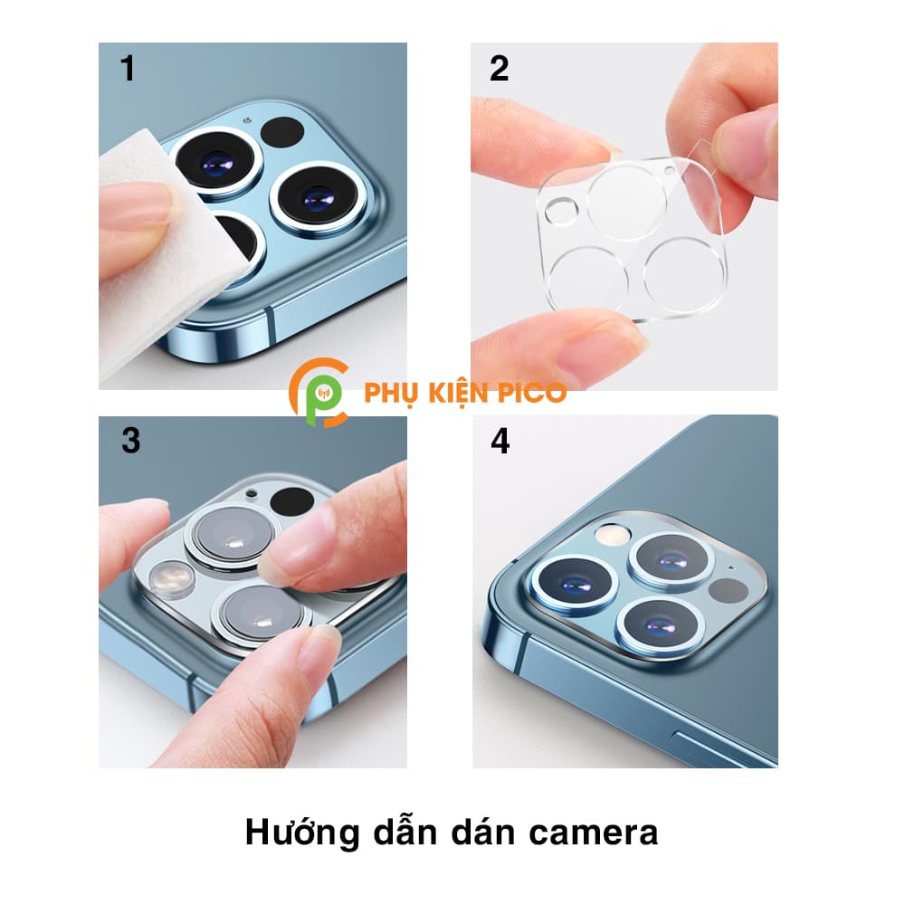 Cường lực camera Iphone 12 Pro Max full cụm camera độ cứng 9H - 12