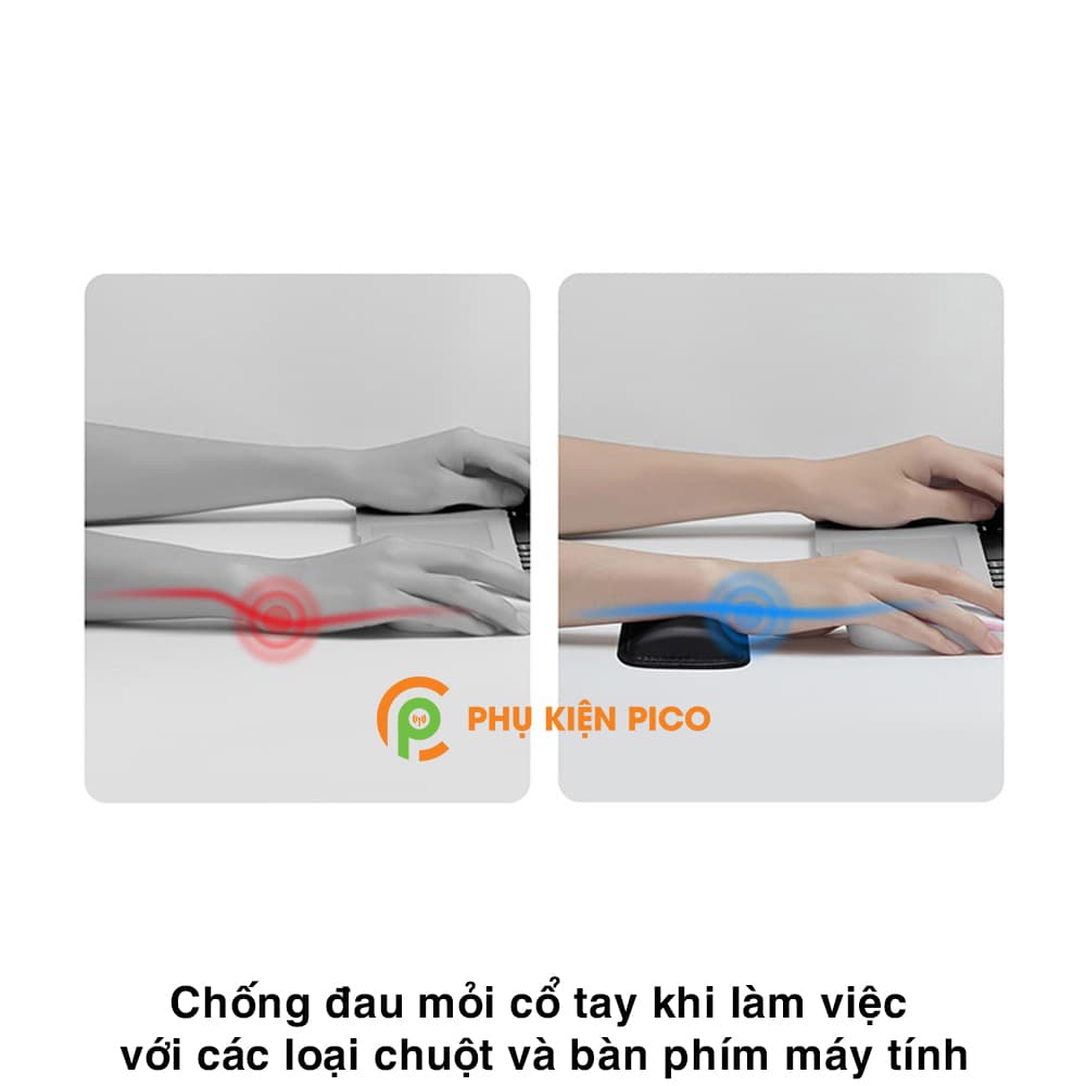 Kê tay chuột và bàn phím bọc da PU cao cấp chống đau mỏi cổ tay bộ 2 chiếc – Đệm kê tay cho chuột - 6