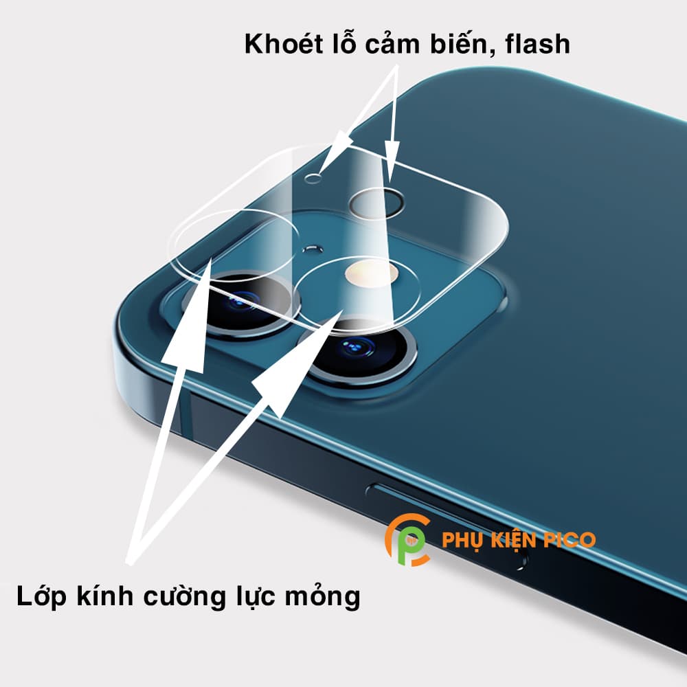 Cường lực camera Iphone 12 full cụm camera độ cứng 9H chống trầy xước, va đập - 6