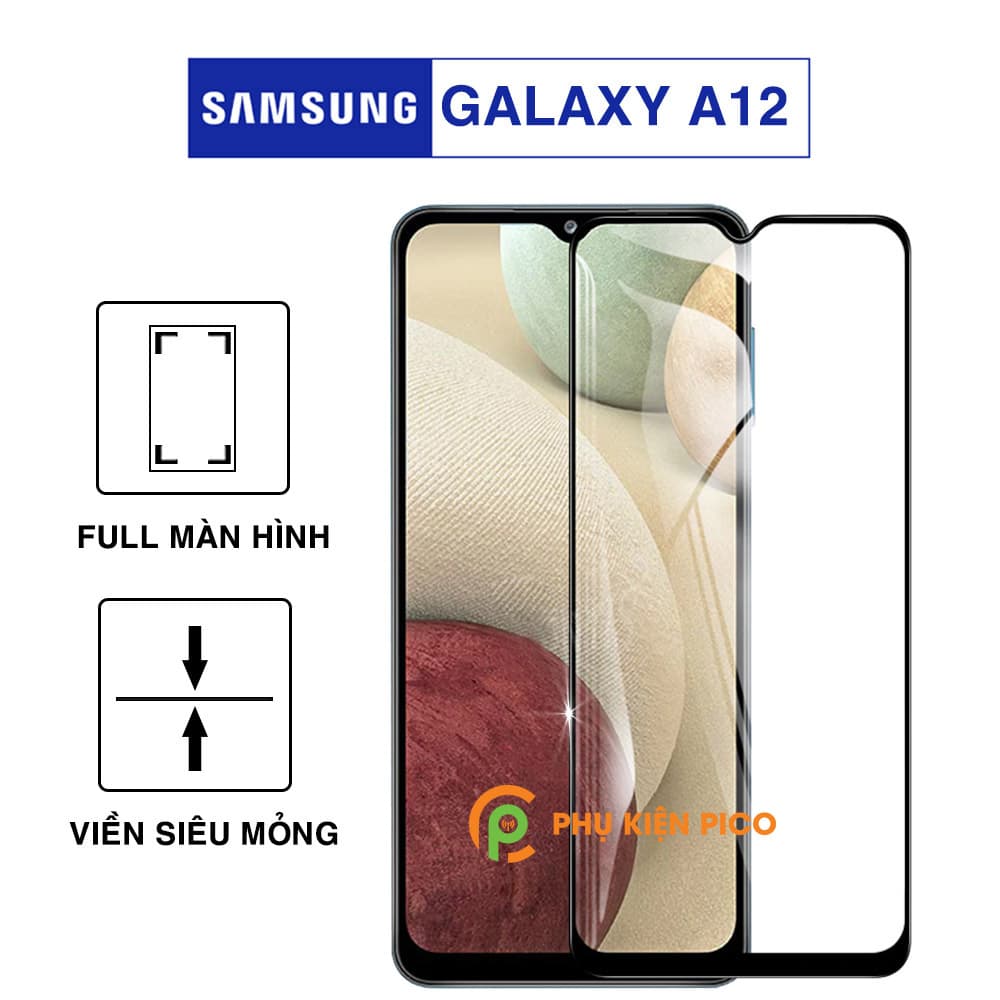 Kính cường lực Samsung A12 full màn hình viền đen siêu mỏng – Dán màn hình Samsung Galaxy A12