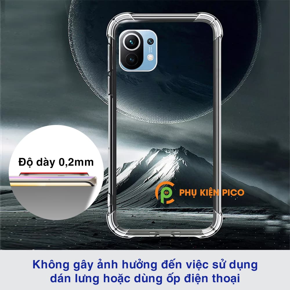 Cường lực camera Xiaomi Mi 11 full cụm camera trong suốt khoét lỗ cảm biến và flash - 4