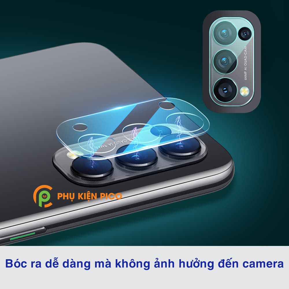 Kính cường lực camera Reno 5 trong suốt bảo vệ full cụm camera sau - 6
