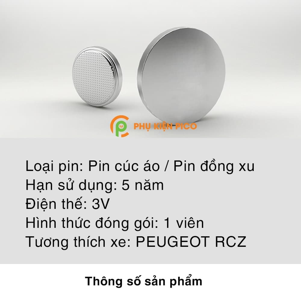 Pin chìa khóa ô tô Peugeot RCZ chính hãng sản xuất theo công nghệ Nhật Bản – Pin chìa khóa Peugeot RCZ - 2