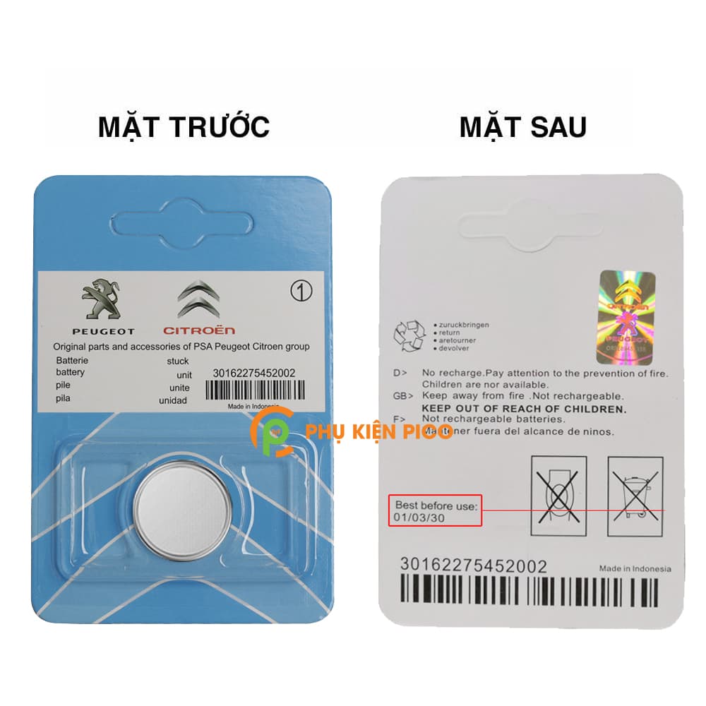 Pin chìa khóa ô tô Peugeot 408 chính hãng sản xuất theo công nghệ Nhật Bản – Pin chìa khóa Peugeot 408 - 9