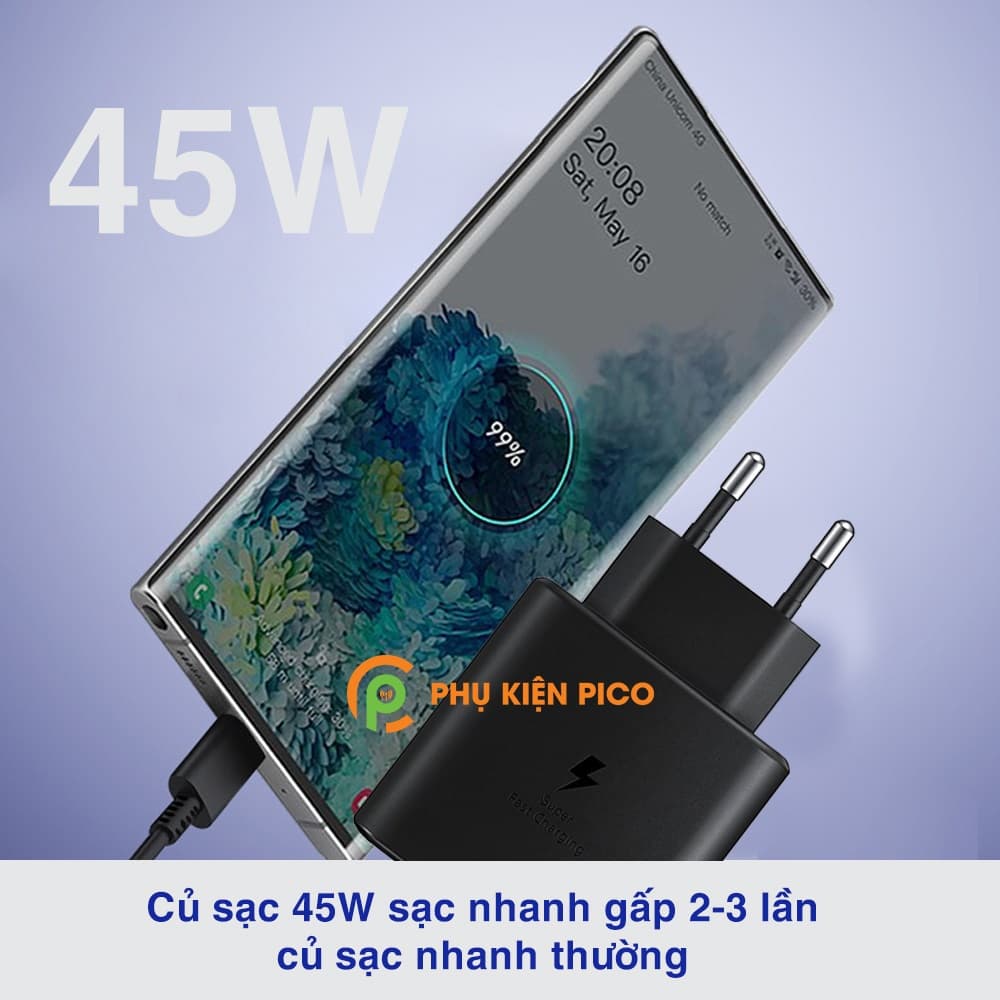 Củ sạc siêu nhanh 45W cho Samsung S21 Ultra 5G cổng Type C chính hãng hỗ trợ sạc nhanh Super Fast Charger - 3