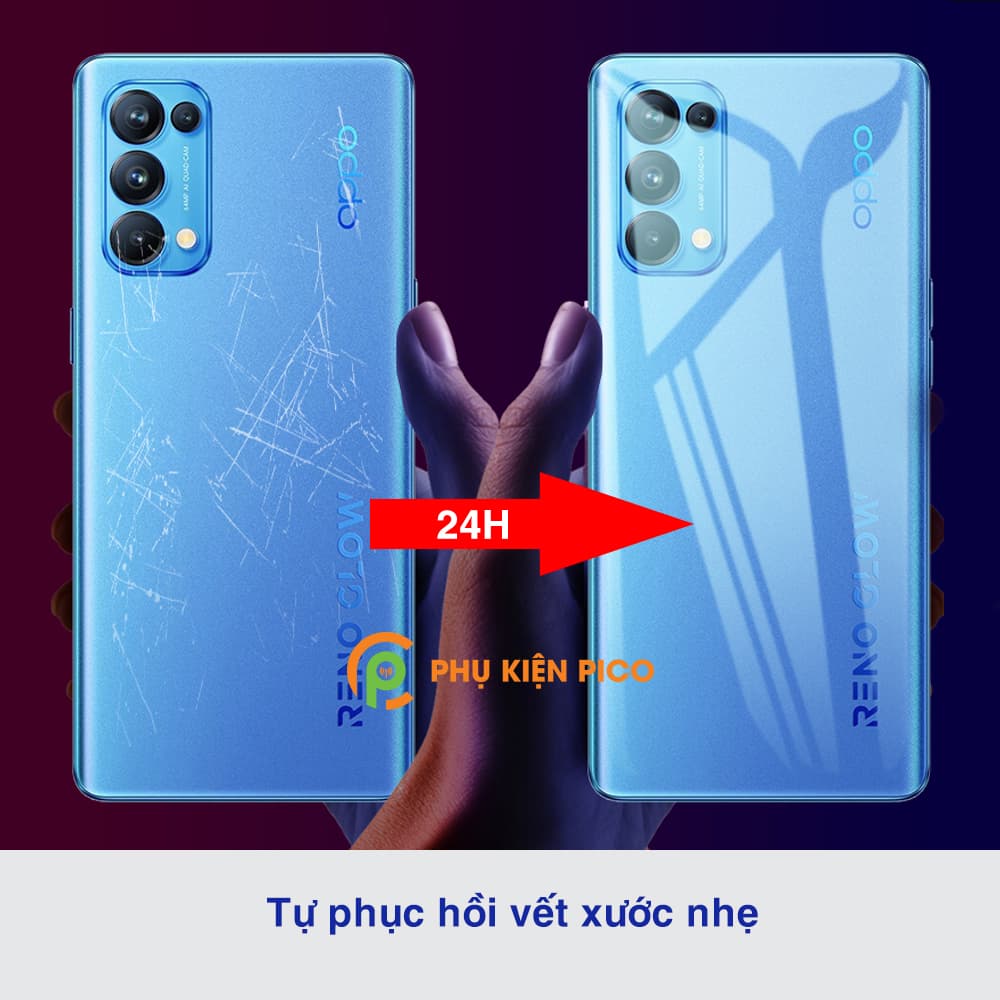 Dán lưng Oppo Reno 5 full viền trong suốt PPF tự phục hồi vết xước - 6