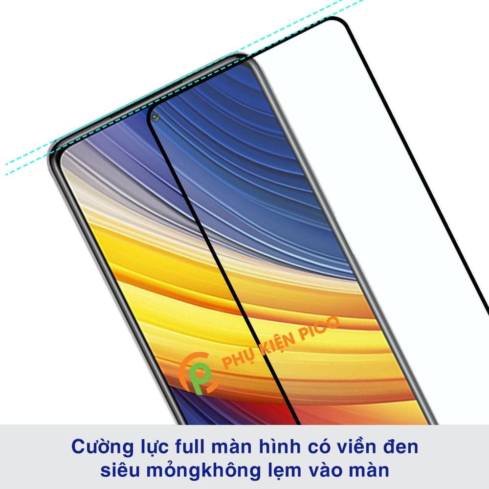 Kính cường lực Xiaomi Poco X3 Pro full màn hình viền đen siêu mỏng Monqiqi - 7