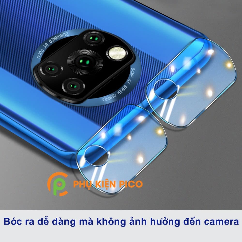 Cường lực camera Xiaomi Poco X3 Pro độ cứng 9H trong suốt - 4