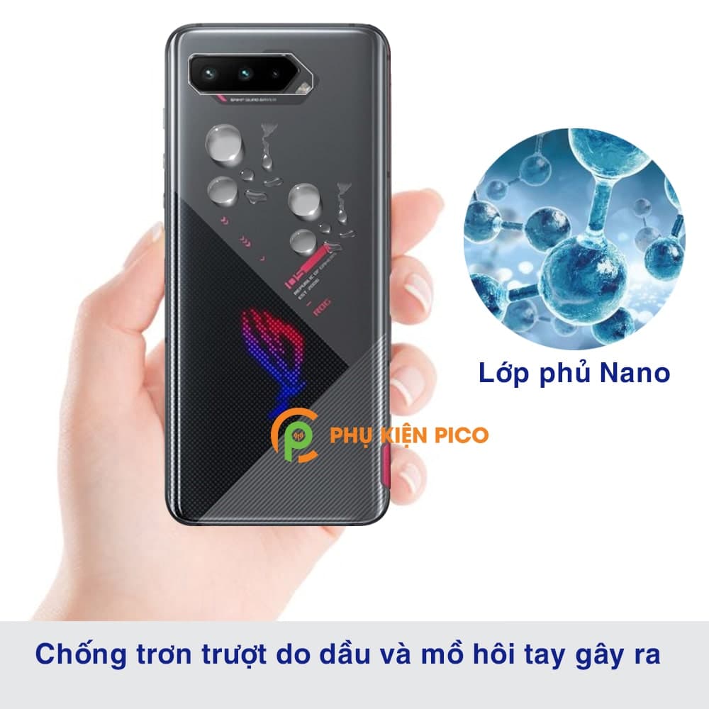 Dán lưng Rog Phone 5 full mặt lưng dẻo trong suốt PPF tự phục hồi vết xước - 6