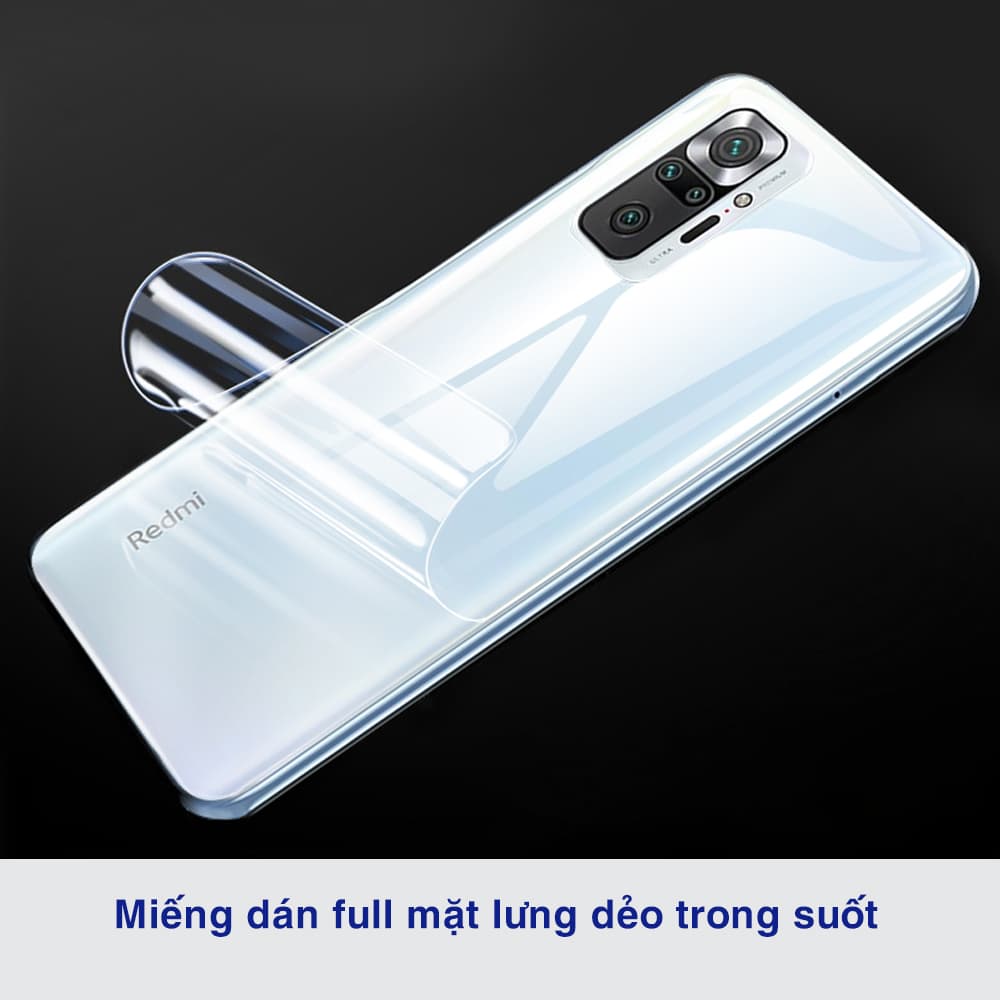 Dán lưng Xiaomi Redmi Note 10 full mặt lưng dẻo trong suốt - 7