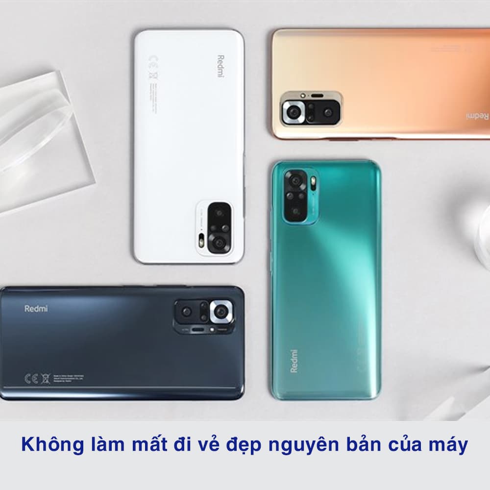 Dán lưng Xiaomi Redmi Note 10 full mặt lưng dẻo trong suốt - 5