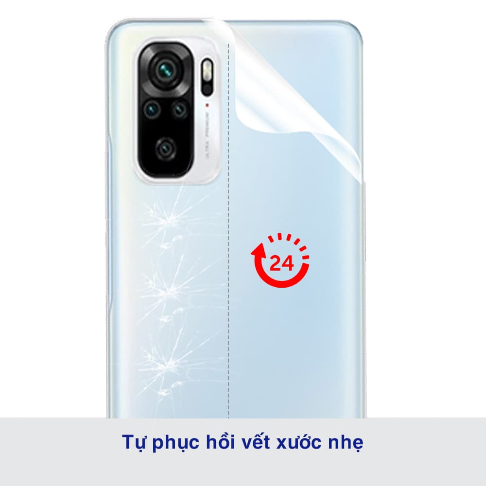 Dán lưng Xiaomi Redmi Note 10 full mặt lưng dẻo trong suốt - 4