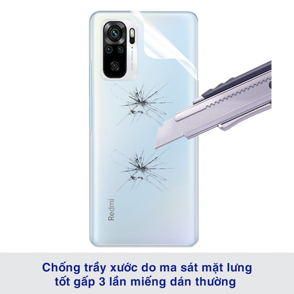 Dán lưng Xiaomi Redmi Note 10 full mặt lưng dẻo trong suốt - 3