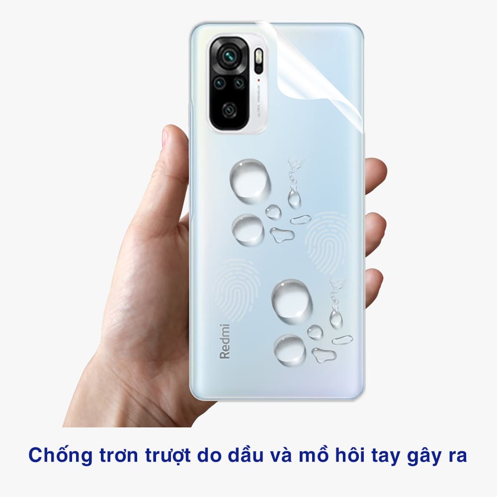 Dán lưng Xiaomi Redmi Note 10 full mặt lưng dẻo trong suốt - 2