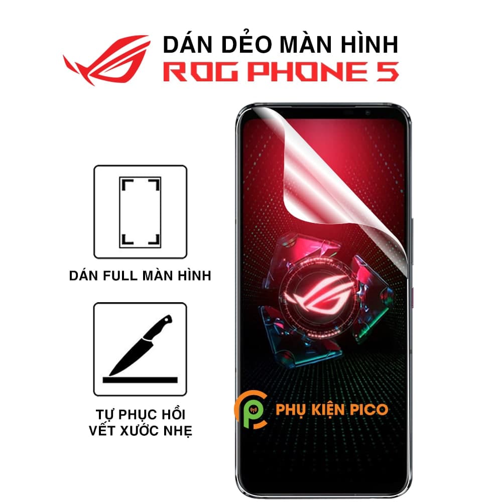 Dán màn hình Asus Rog Phone 5 full màn dẻo trong suốt