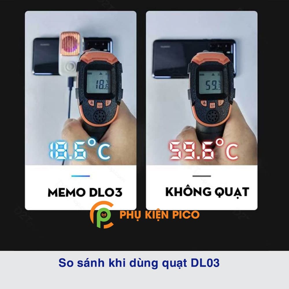 Quạt tản nhiệt điện thoại có sò lạnh chính hãng Memo DL03 hỗ trợ cổng sạc Type C - 9