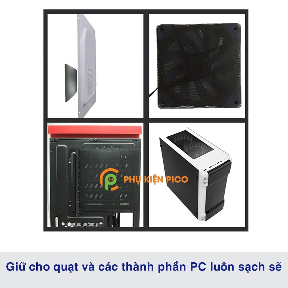 Tấm lưới chắn lọc bụi từ tính quạt máy tính kích thước 14x14cm - 3