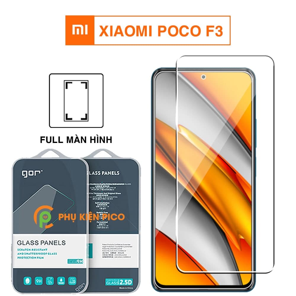 Kính cường lực Xiaomi Poco F3 full màn hình chính hãng Gor
