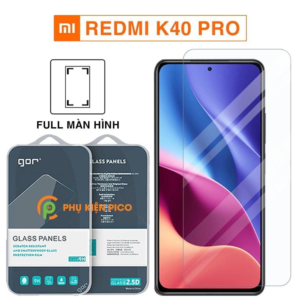 Kính cường lực Xiaomi Redmi K40 Pro full màn hình chính hãng Gor