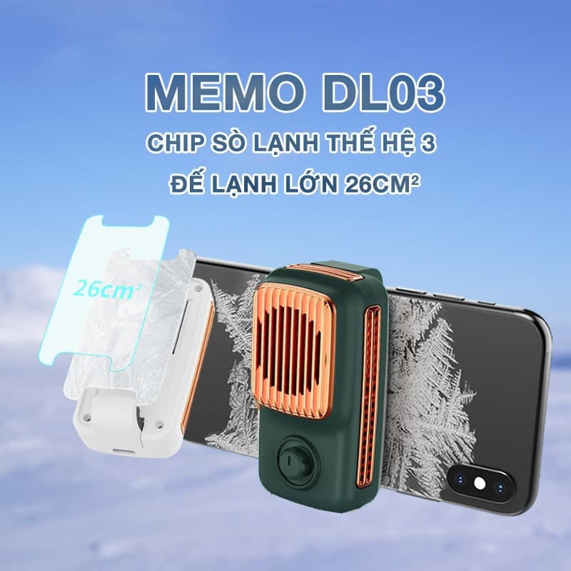 Quạt tản nhiệt điện thoại có sò lạnh chính hãng Memo DL03 hỗ trợ cổng sạc Type C