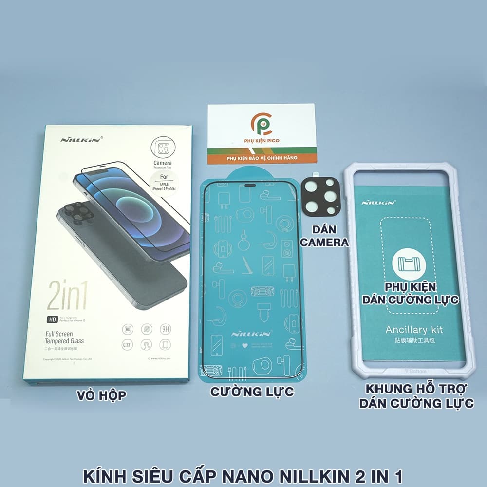 Kính cường lực Iphone 12 Pro Max full màn hình và khung viền camera Iphone 12 Pro Max chính hãng Nillkin - 2