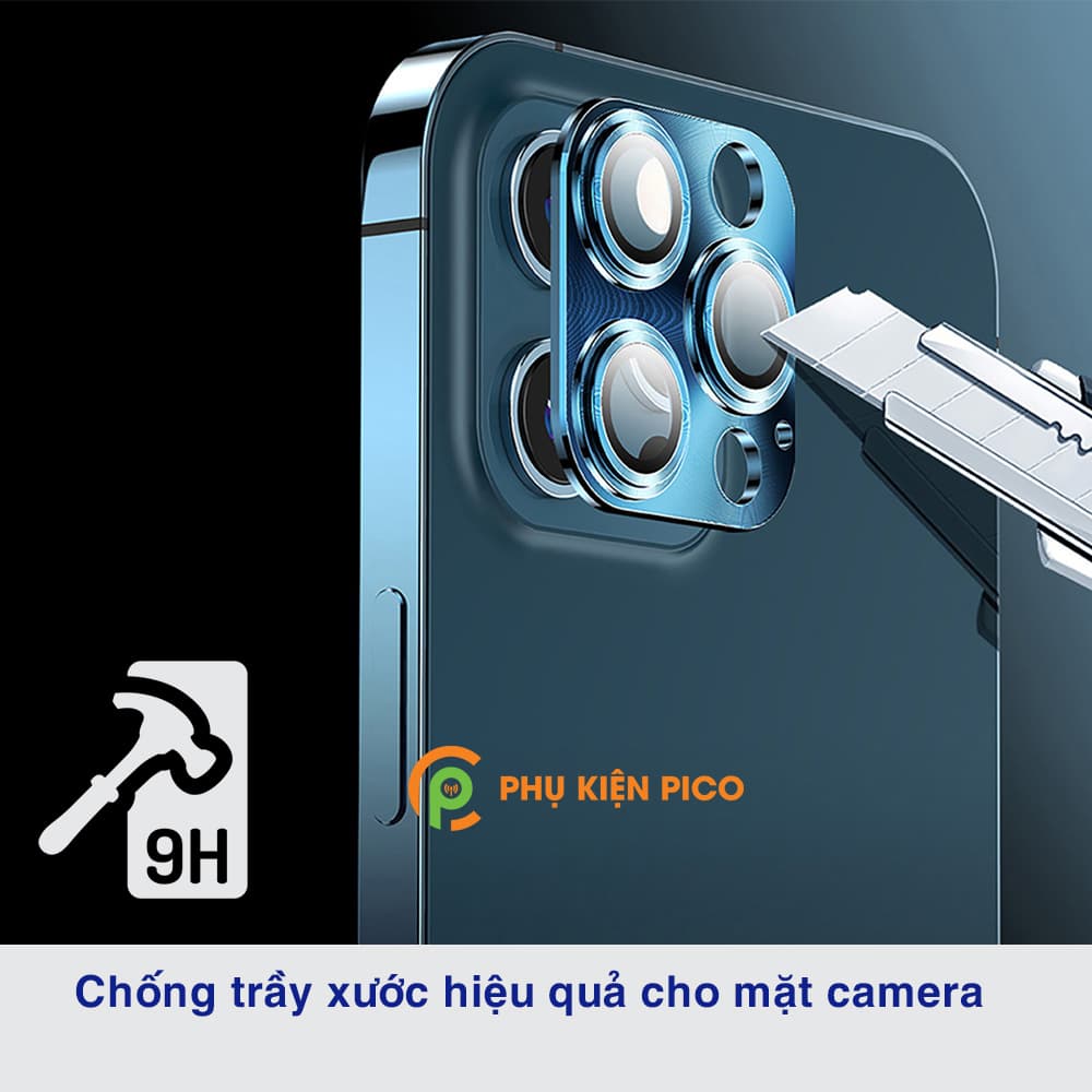 Khung nhôm bảo vệ camera Iphone 12 Pro kèm kính cường lực - 8