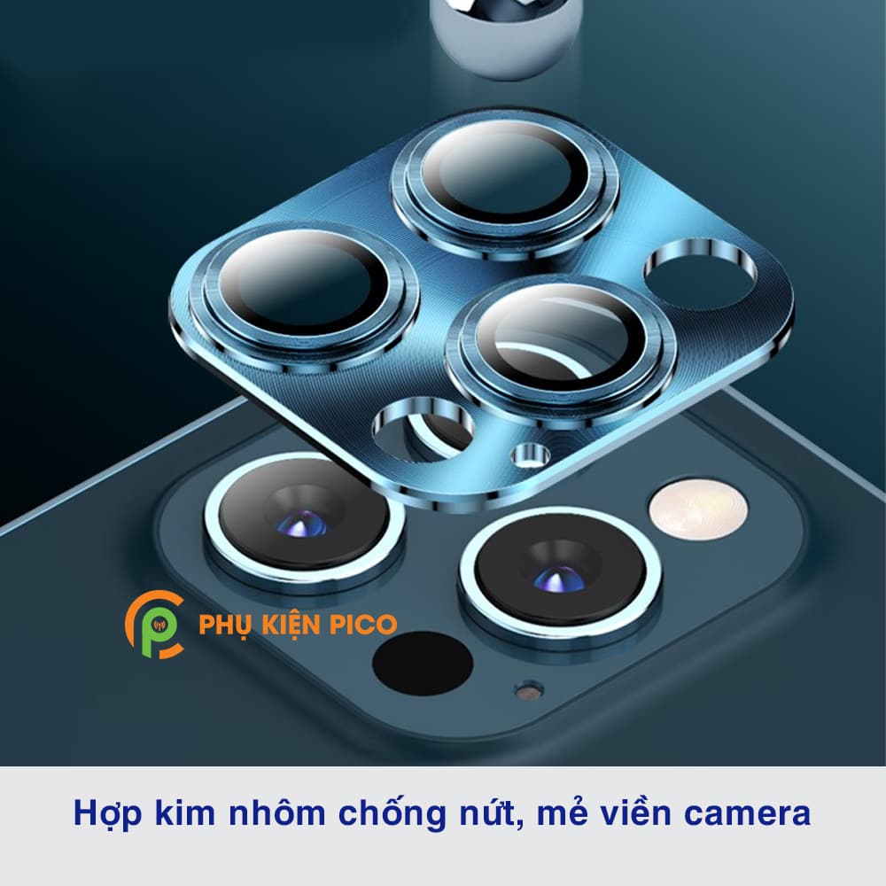 Khung nhôm bảo vệ camera Iphone 12 Pro kèm kính cường lực - 7