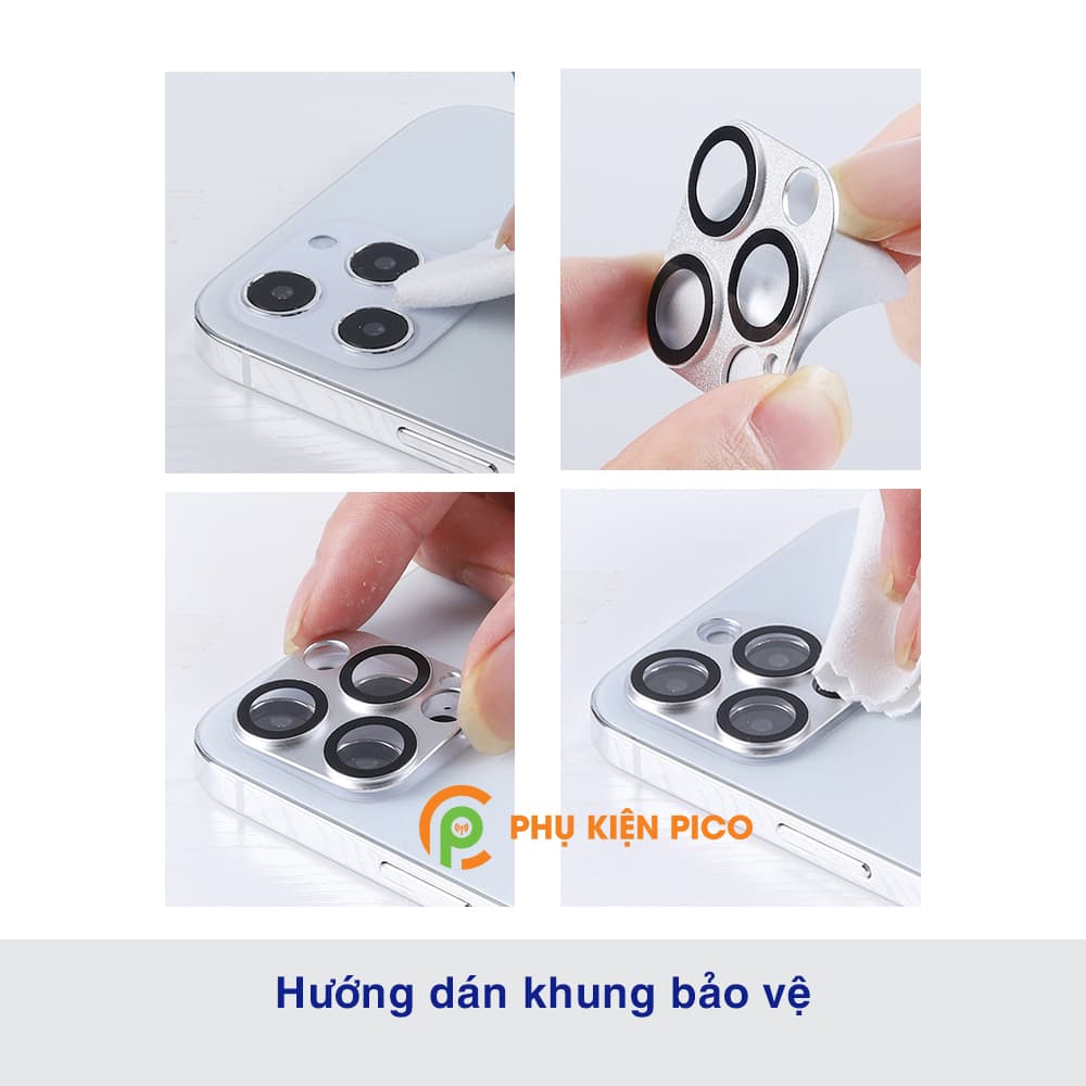 Khung nhôm bảo vệ camera Iphone 12 Pro kèm kính cường lực - 3
