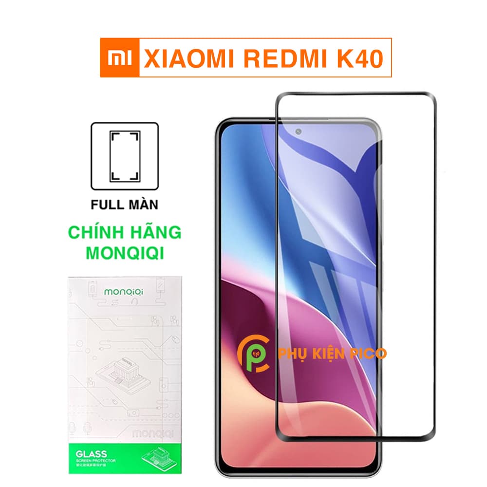 Cường lực Xiaomi Redmi K40 full màn hình viền đen siêu mỏng Monqiqi