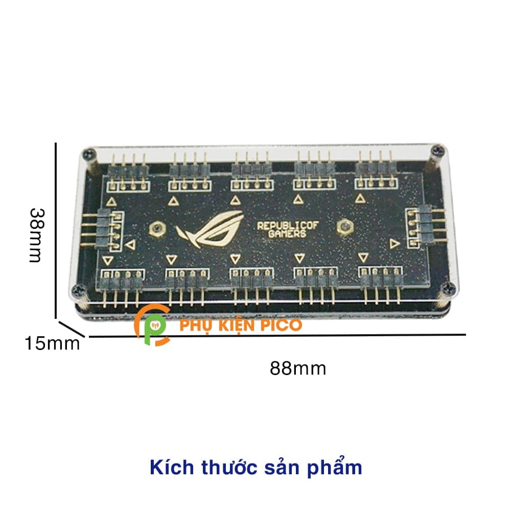 Hub chia RGB 12V 4pin 10 cổng hỗ trợ Mainboard Gigabyte, Asus, MSI, Asrock - 8