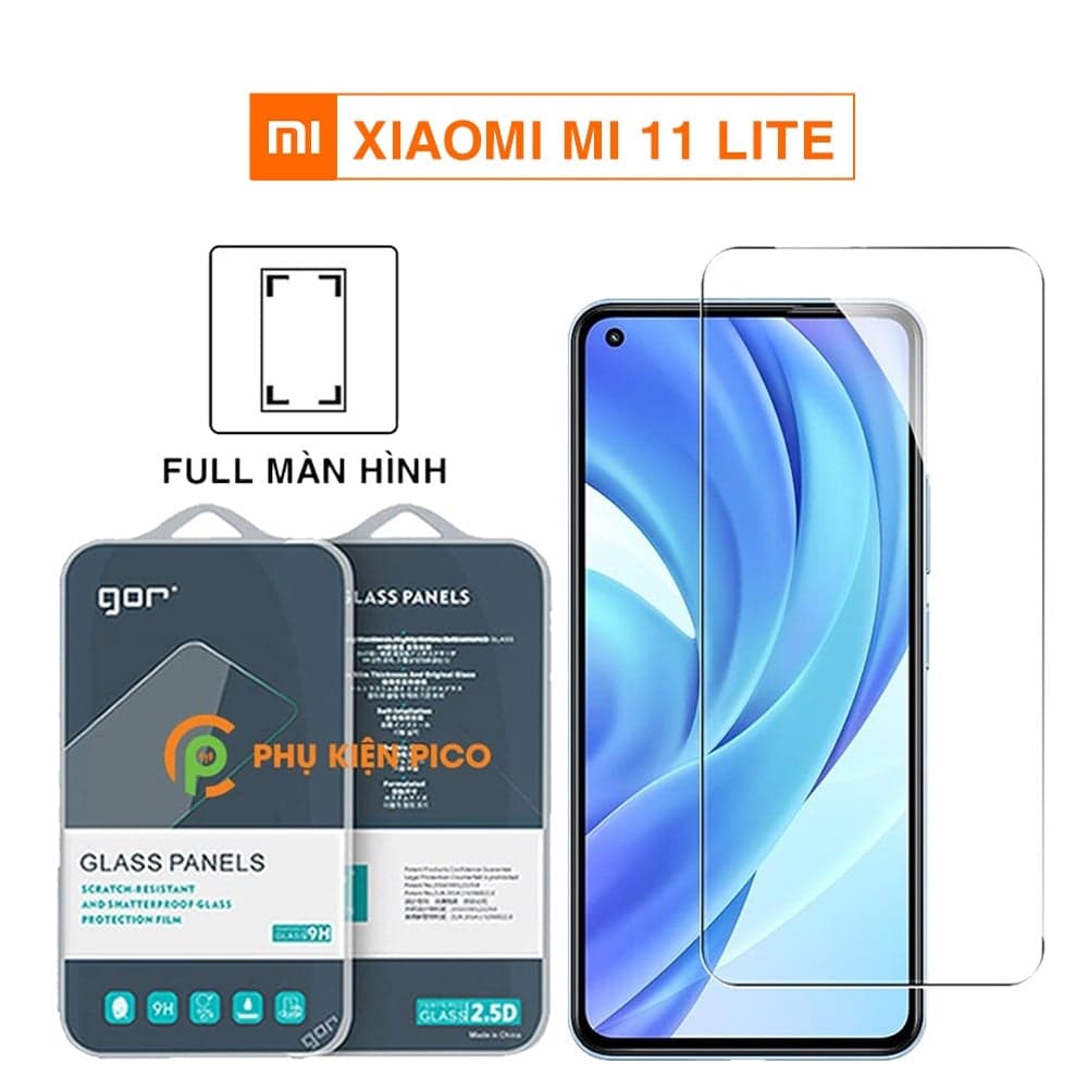 Cường lực Xiaomi Mi 11 Lite full màn hình chính hãng Gor dùng chung với mọi loại ốp lưng