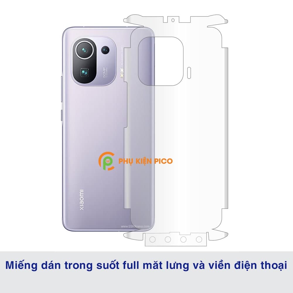 Dán lưng Xaiomi Mi 11 Pro full mặt lưng full viền dẻo trong suốt - 7